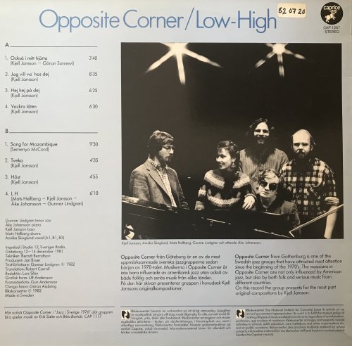 Opposite Corner - Low-High